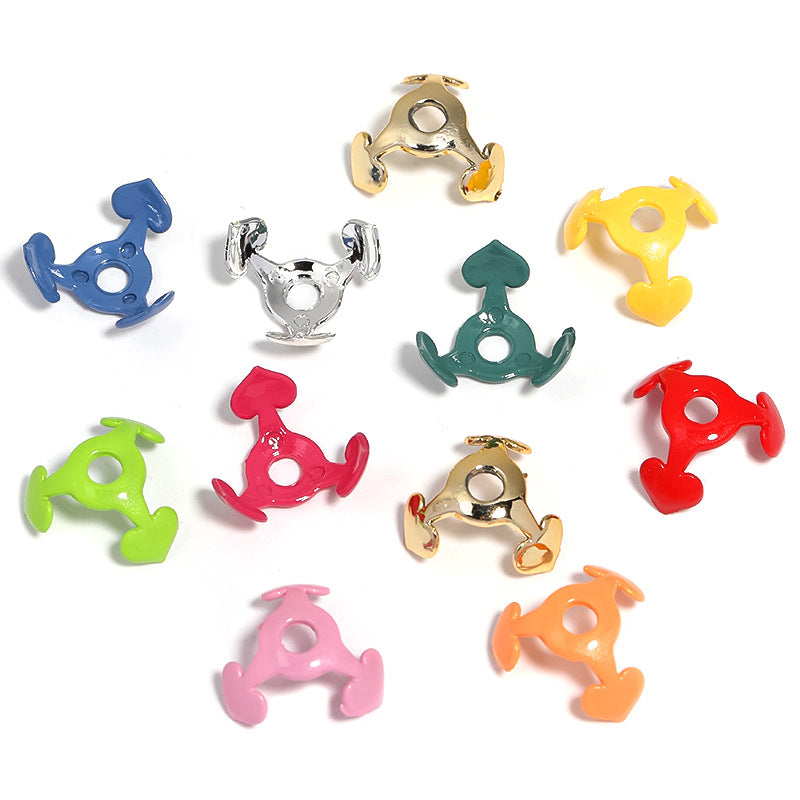 Wholesale 200pcs Diy Colorful Love Five-pointed Star Middle Hole Acrylic Flower Holder Spacer Beads