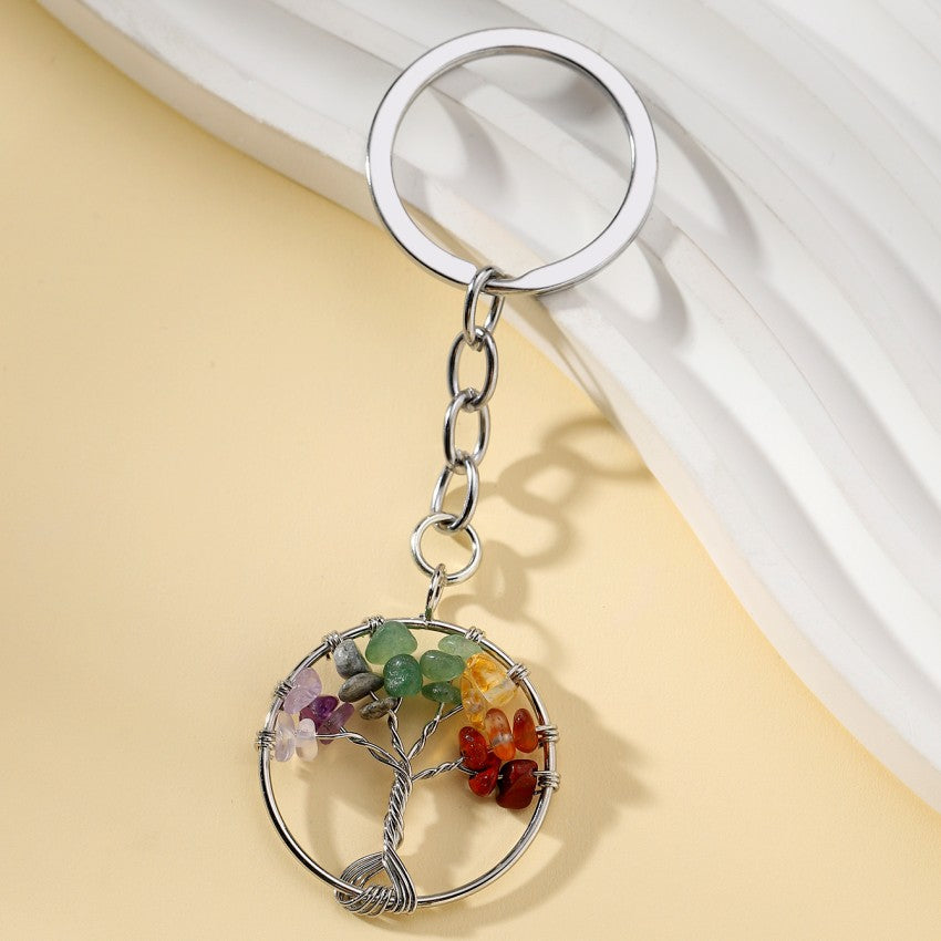 Llavero de metal de color de grava de color al por mayor