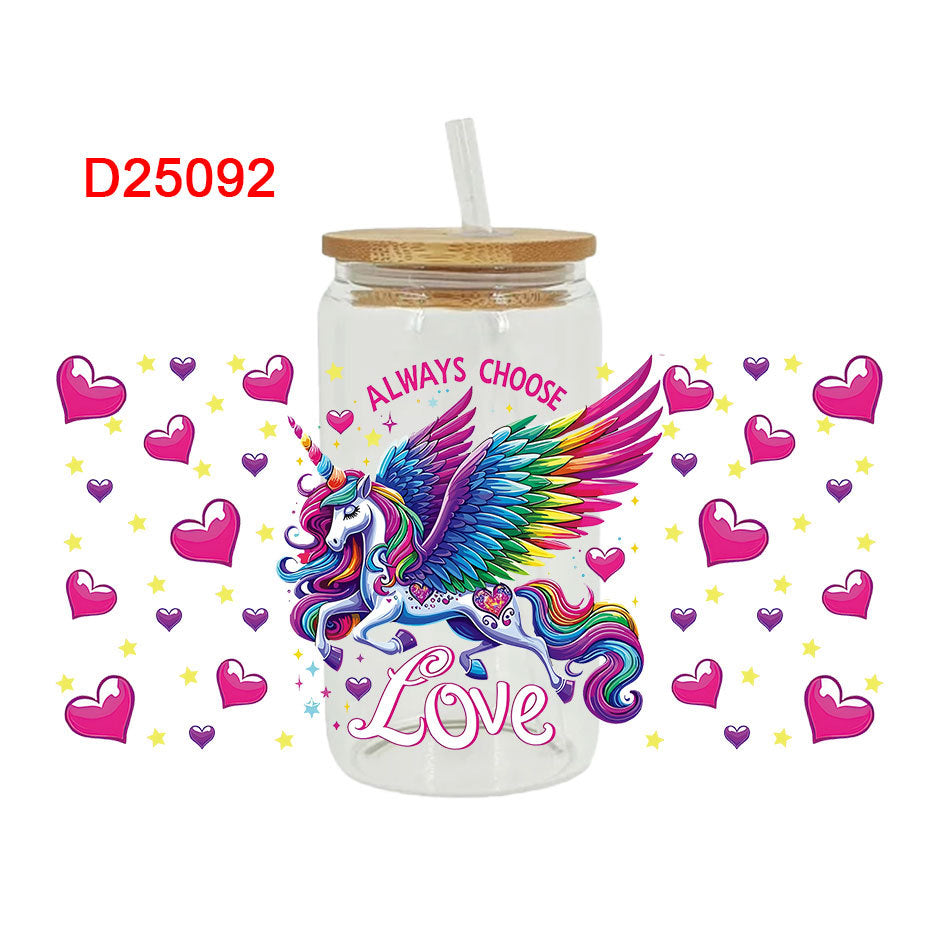 Wholesale Colorful Cartoon Little Pony 16oz Cup UV DTF Wraps
