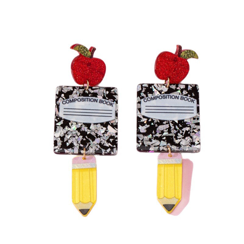 Wholesale Teacher' s Day Apple Acrylic Earrings