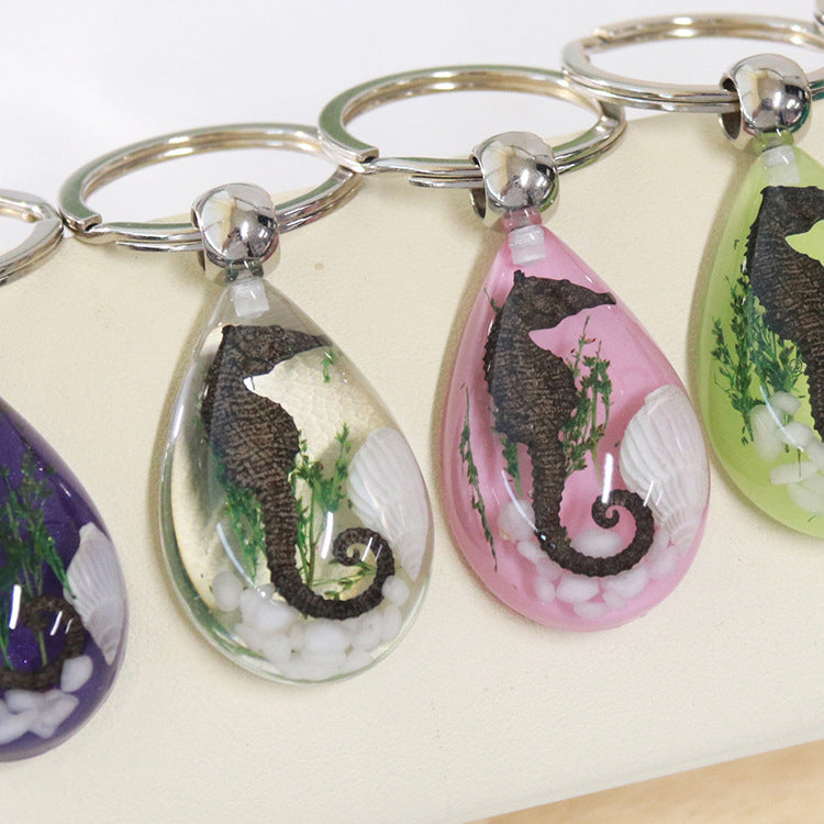 Wholesale seahorse marine keychain  marine creative jewelry