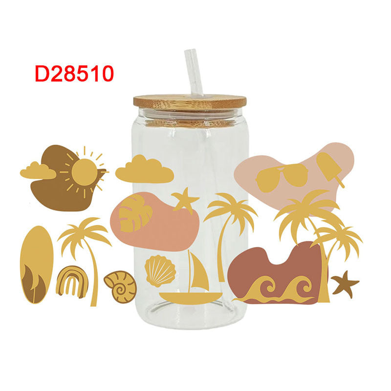 Wholesale Colorful Butterfly with Various Flowers 16oz Cup UV DTF Wraps