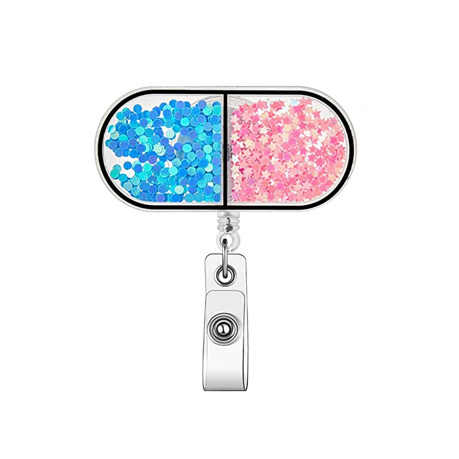 Wholesale Acrylic Glitter Quicksand Doctor Nurse Retractable Keychain
