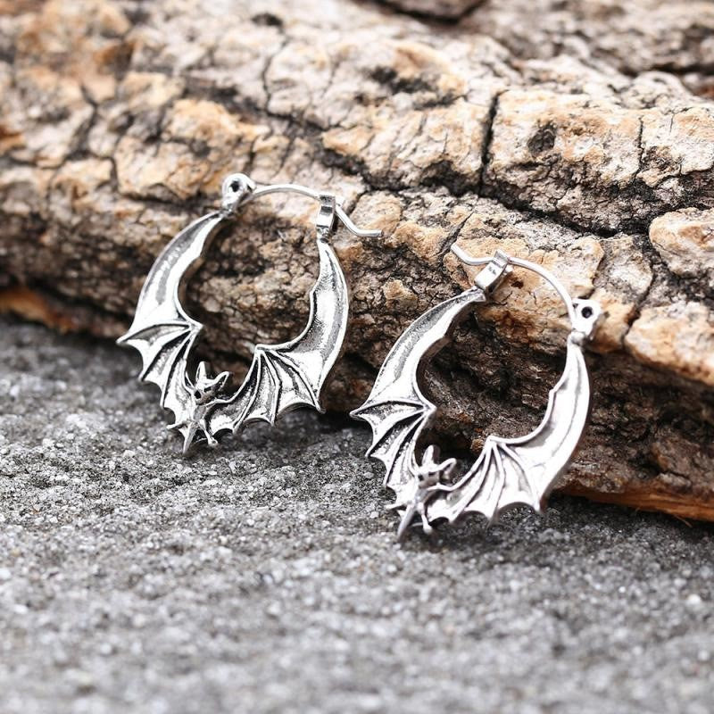 Wholesale Punk Bat Alloy Earrings