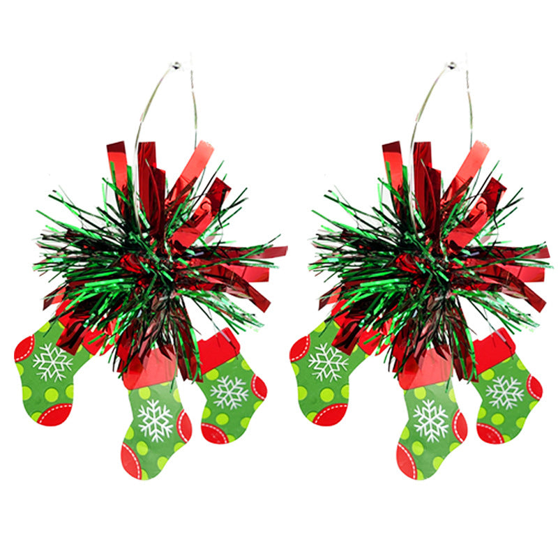 Wholesale 2 Pairs/pack Christmas Atmosphere Fireworks Gingerbread Man Saint Candy Girl Celebration Earrings