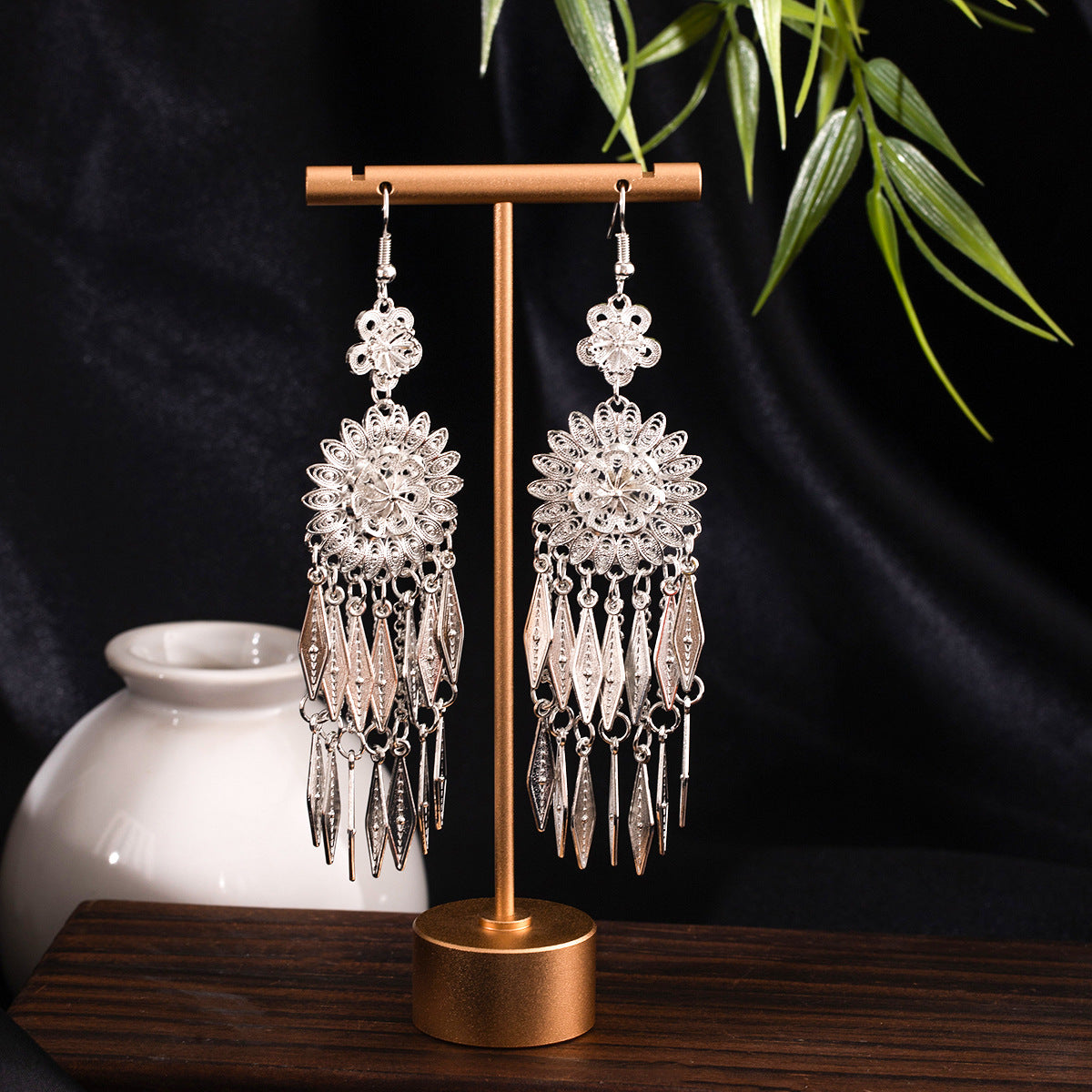 Wholesale Long tassel ethnic minority earrings