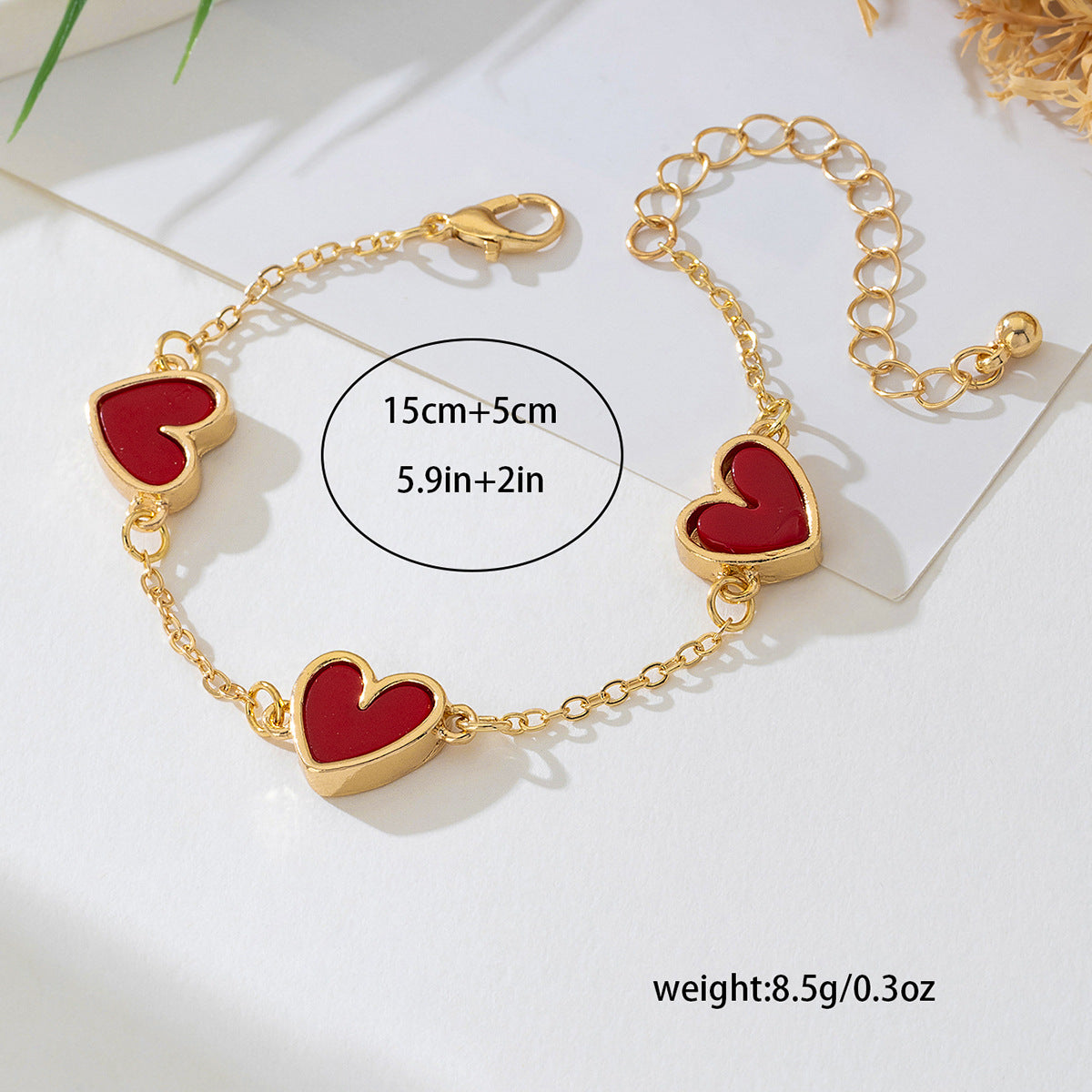 Wholesale 1 Fashion Simple Design Sense Red Metal Phnom Penh Love Cute Peach Heart Lady Bracelet