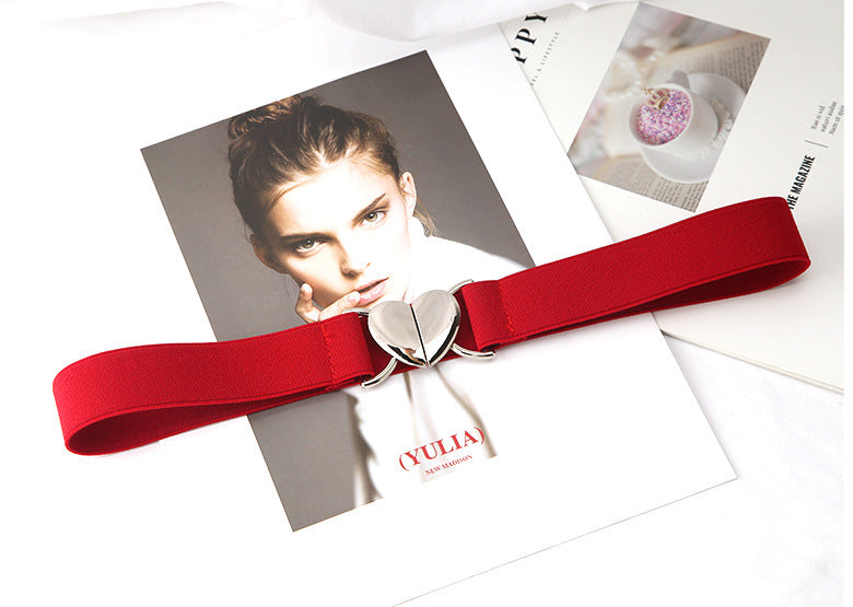 Whoelsale PU Valentine's Day Women's Love Buckle Thin Belt