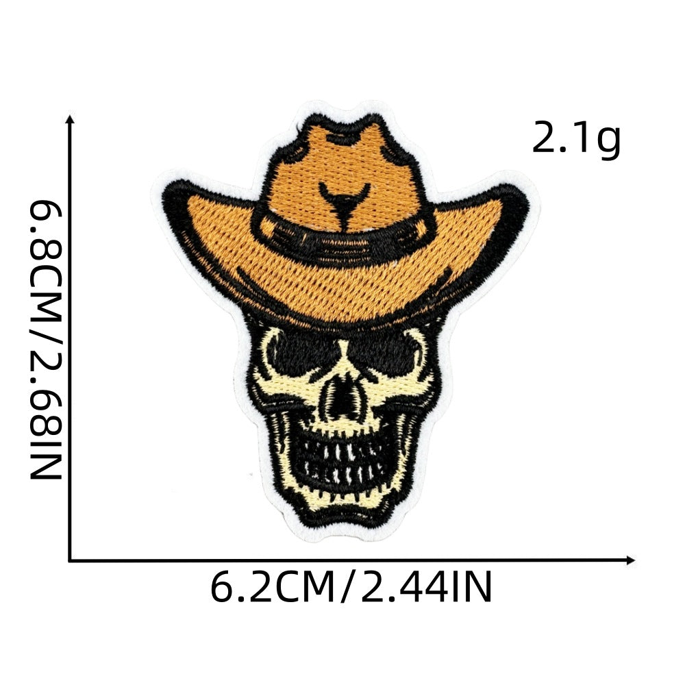 Wholesale Trendy Embroidered Denim Patches Western Graffiti Cartoon Designs Clothing DIY Iron On Accessories