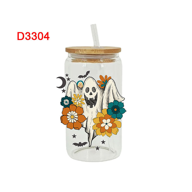 Wholesale Pumpkin Halloween  16oz Cup UV DTF Wraps