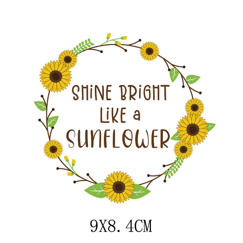 Wholesale 5pcs/pack  Sunflower heat transfer sticker pattern   UV DTF Ready to Press Transfers Wraps