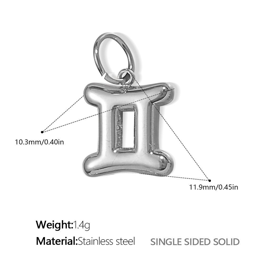 Wholesale Stainless steel twelve zodiac necklace pendant accessories
