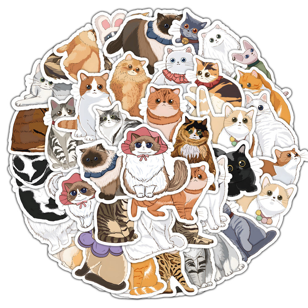 Wholesale 100 Cartoon Cute Kittens and Puppies Waterproof Vinyl Stickers