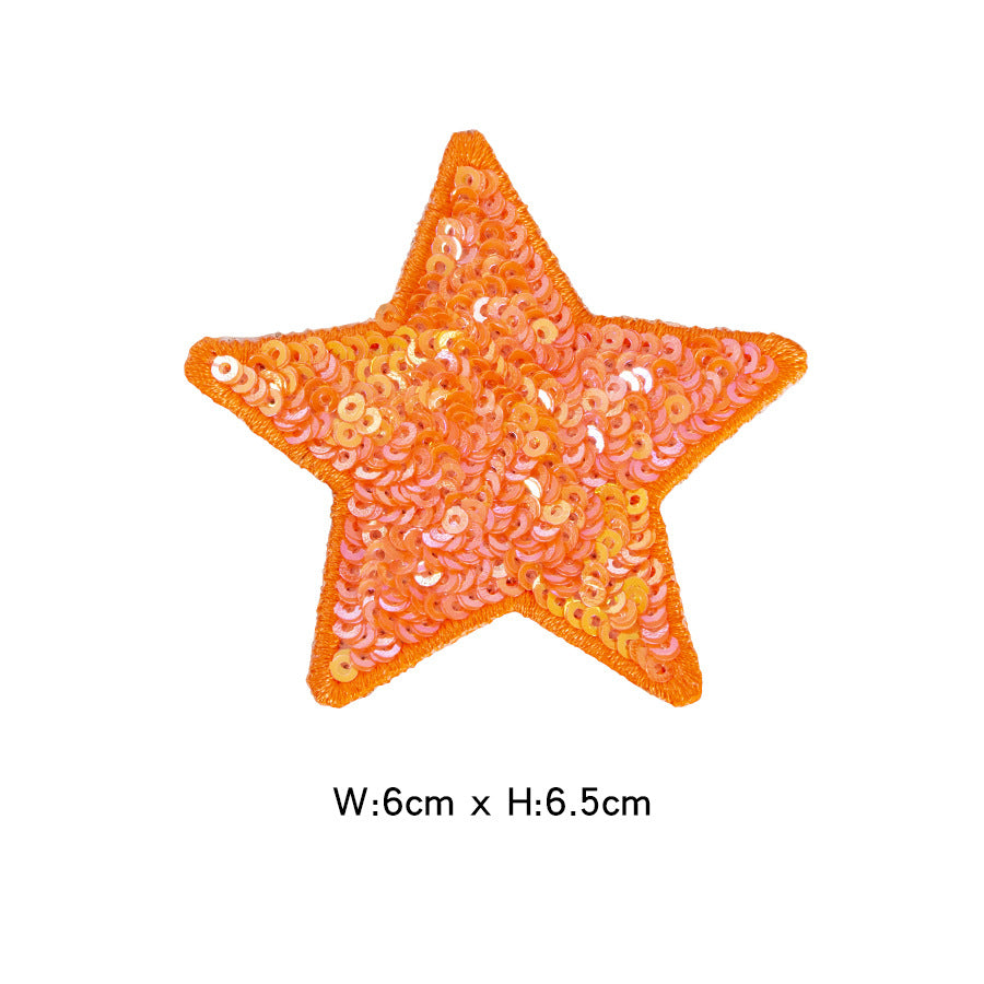 Wholesale Felt Sequined Five Point Star Patch Self Adhesive Applique For Clothing And Dance Costumes