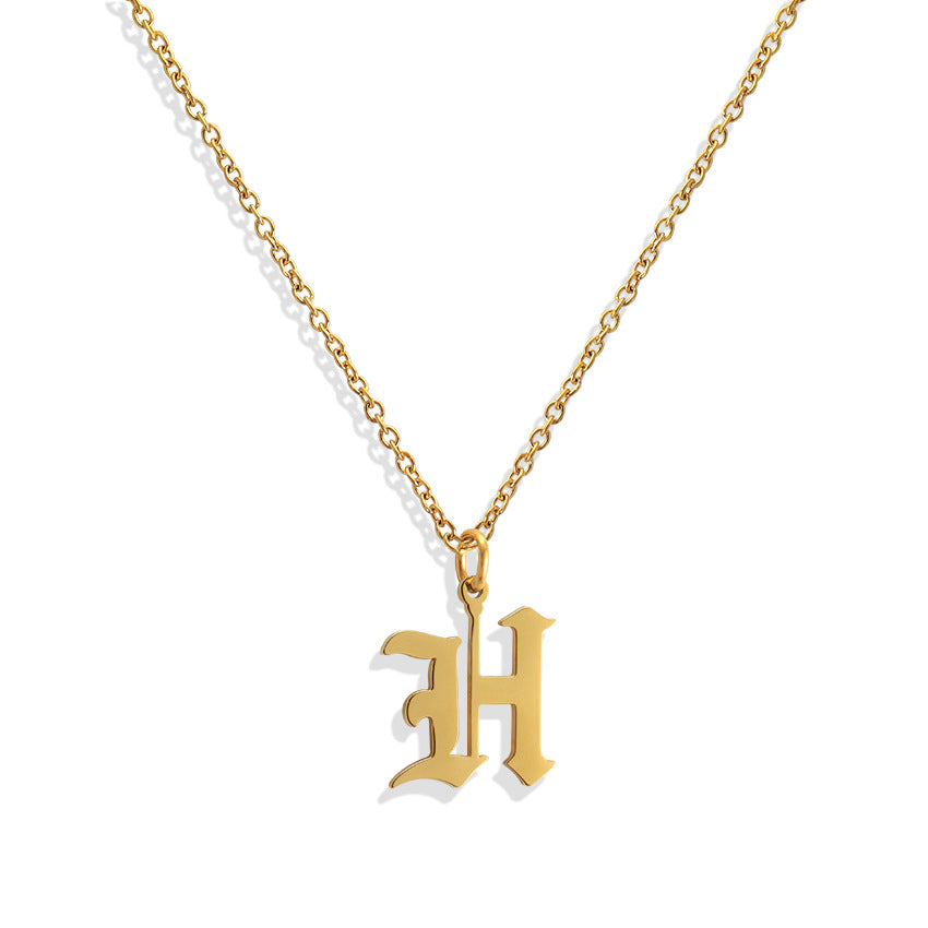 Wholesale Capital Letter Pendant Clavicle Chain Necklace