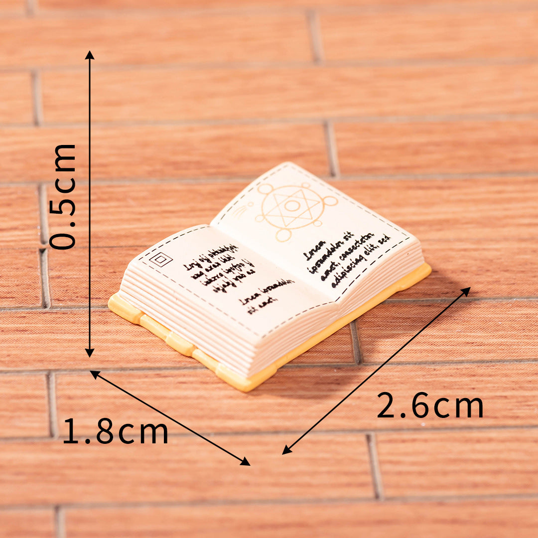 Wholesale Chic Cartoon Magic Book Resin Dollhouse Accessory Decorative Desktop Ornament For DIY Craft And Boutique Resale