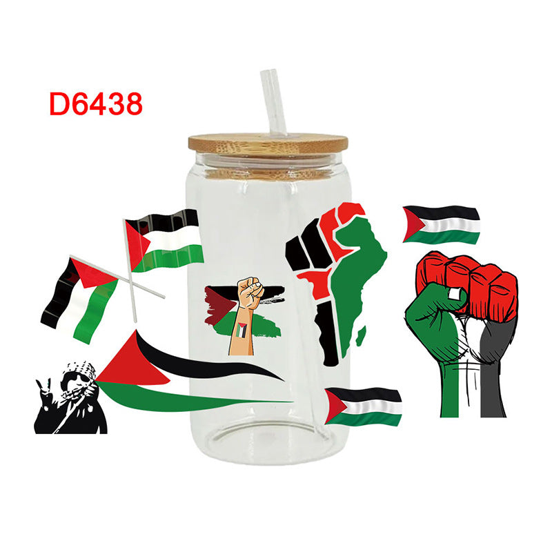 Wholesale Freedom and Peace Flag Series  16oz Cup UV DTF Wraps