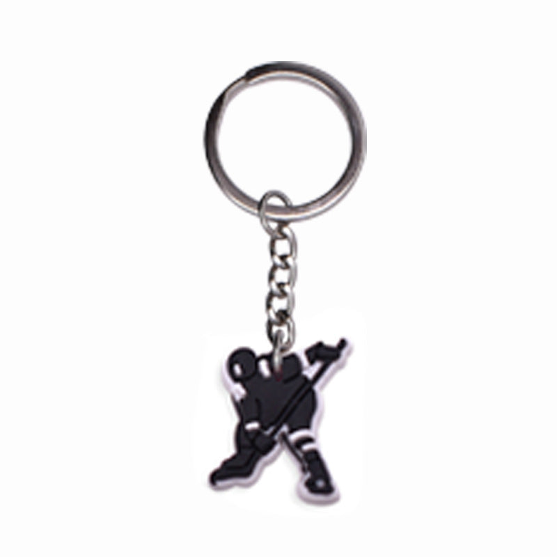 Wholesale 20pcs/pack Ice Hockey PVC Soft Cartoon Keychain