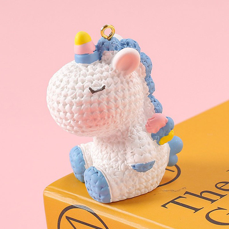 Wholesale Resin Fantasy Unicorn Doll Keychain Accessories
