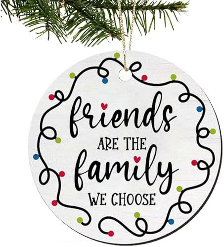 Wholesale Christmas Logo Wooden Round Pendant Ornament