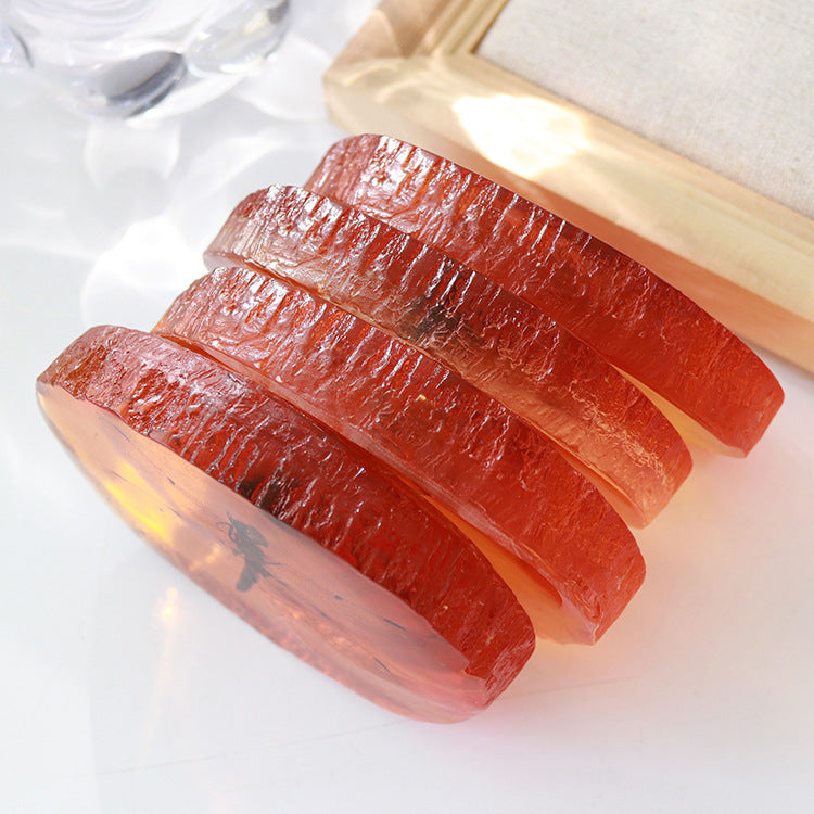 Wholesale 6pcs Resin Amber Wings Dragonfly Rhubarb Scorpion Real Insect Specimen Ornaments