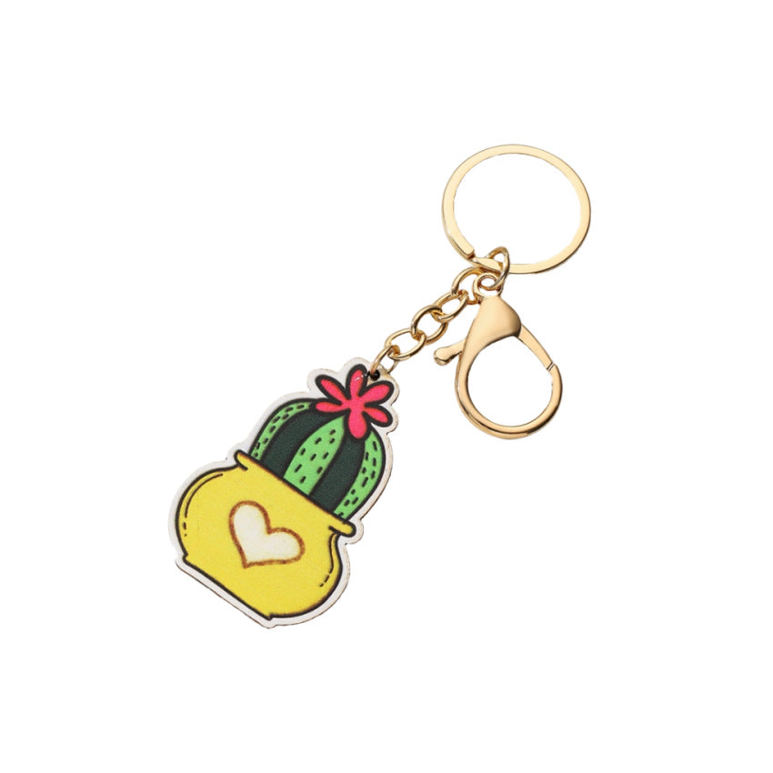 Wholesale Personalized Cactus Wooden Keychain