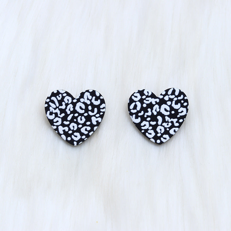 Wholesale Christmas Love Shape Snowflake Leopard Star Acrylic Earrings