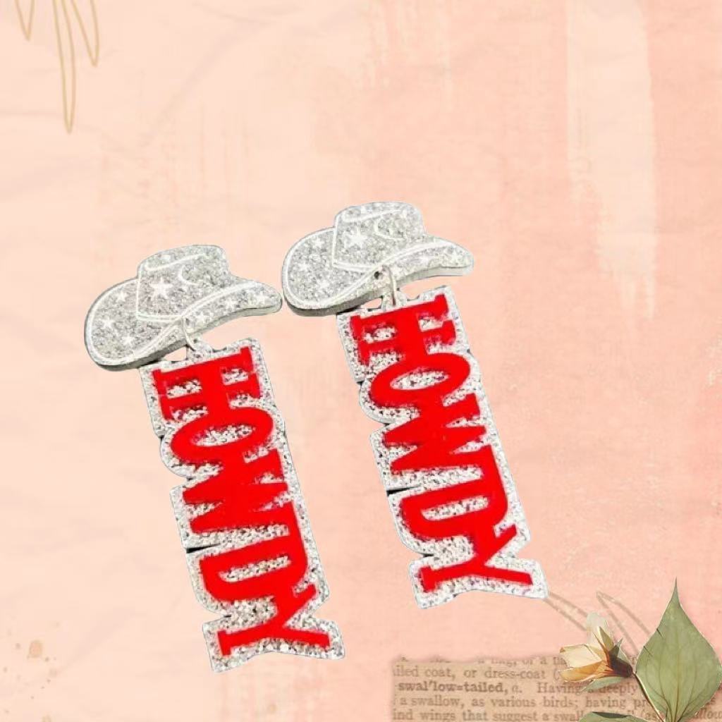 Wholesale Creative Western Cowboy Acrylic Earrings