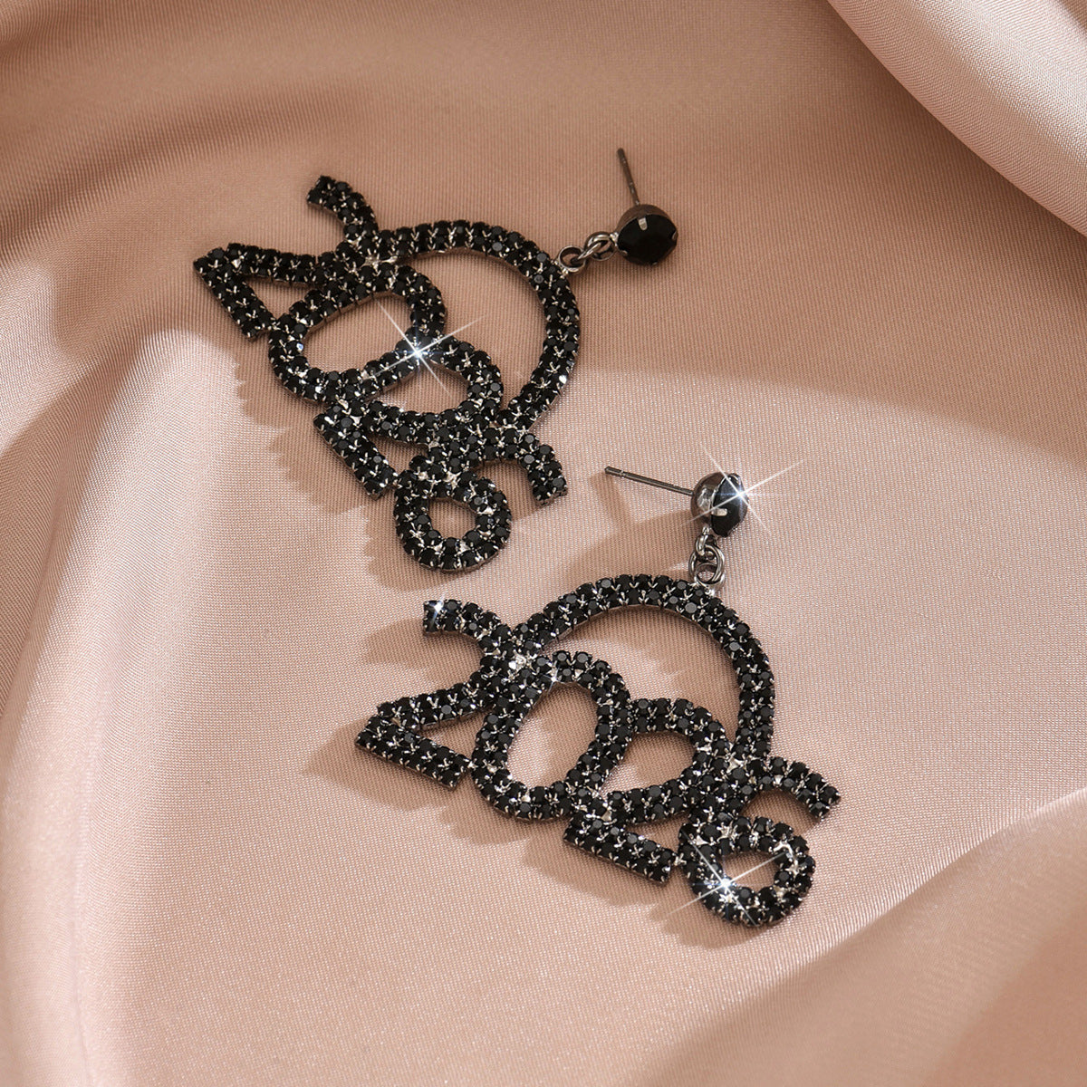 Wholesale 2026 Rhinestone Digital Blingbling Earrings