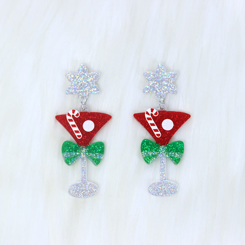 Wholesale Christmas Santa Claus Sweater Bells Acrylic Earrings