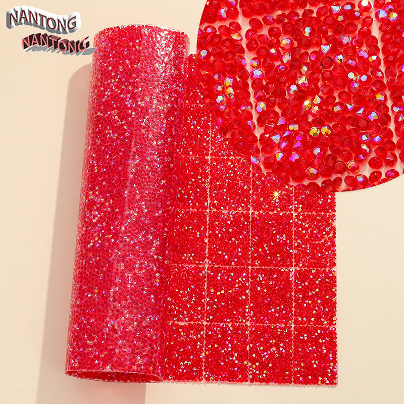 Wholesale Pointed bottom rhinestone with resin cylinder mixed DIY double-sided tape drill piece