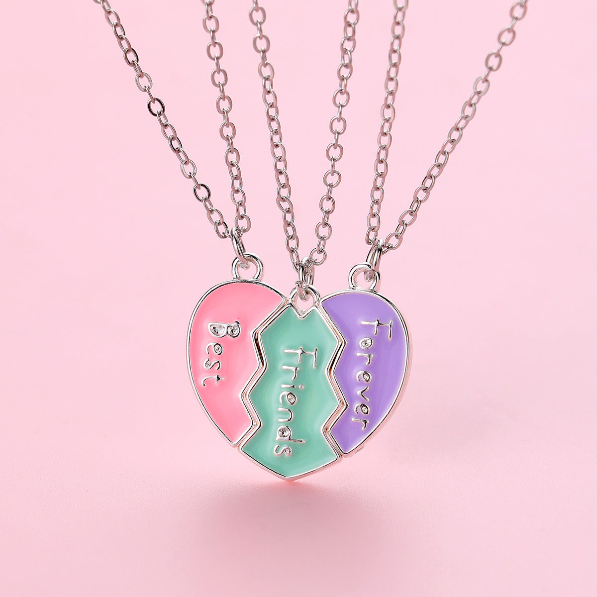 Wholesale love necklace good friend three-person necklace set