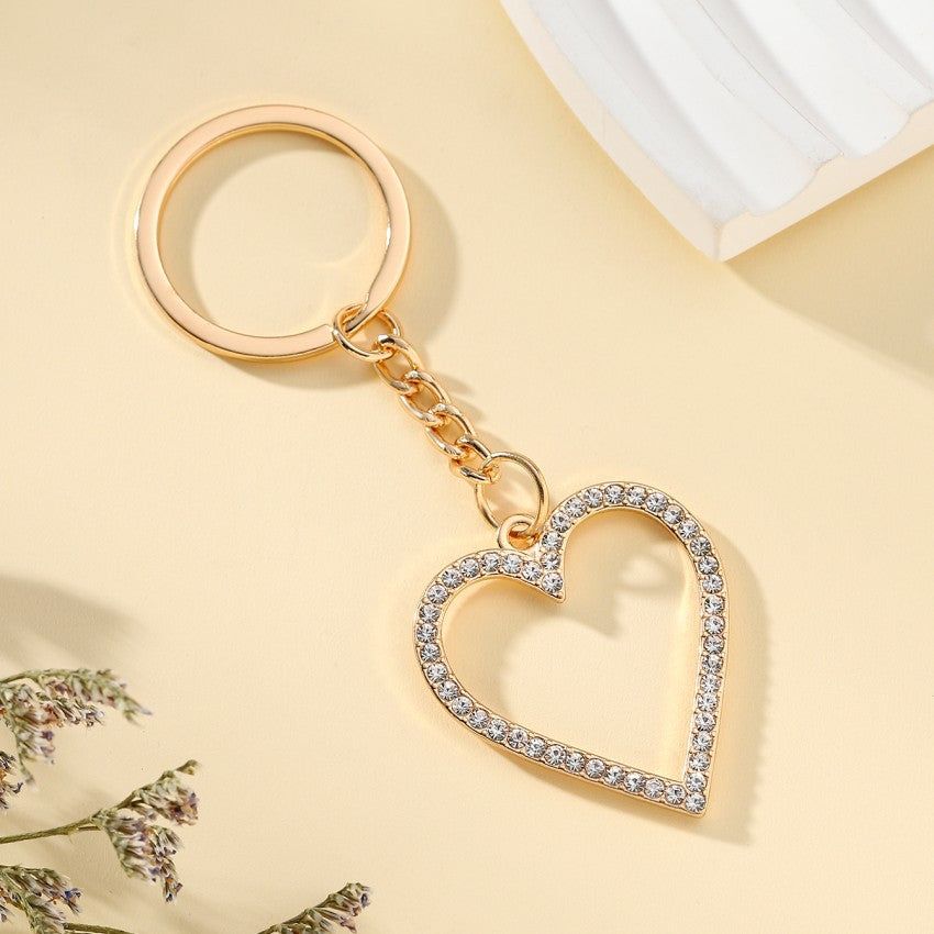 Keychain de metal de Diamond Heart Metal