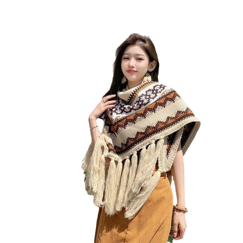 Wholesale Bohemian Acrylic Triangle Shawl Scarf