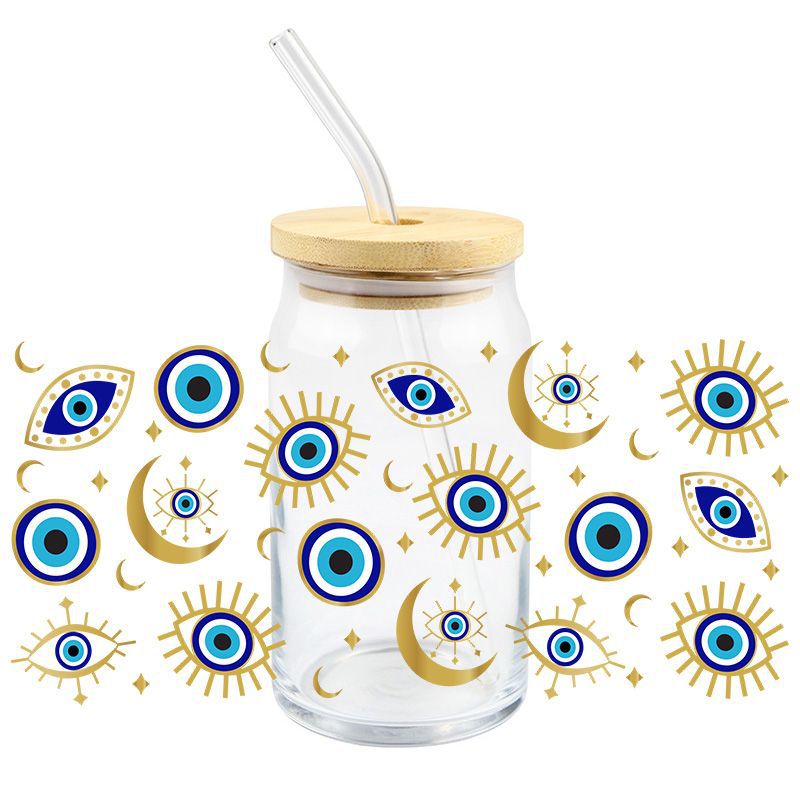 Wholesale 5pcs Devil' s Eye 16oz Cup UV DTF Wraps