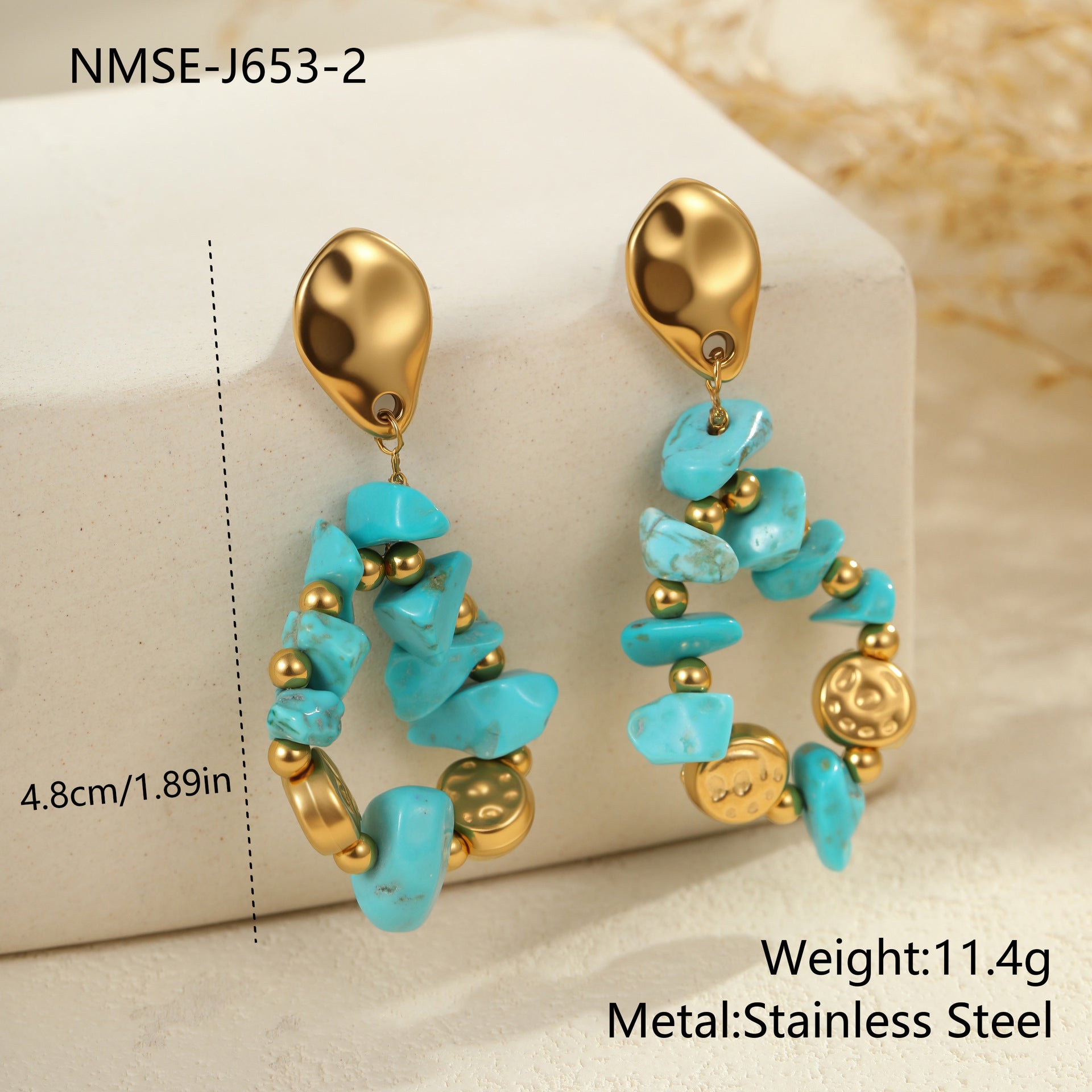 Wholesale Turquoise natural stone Necklace Set