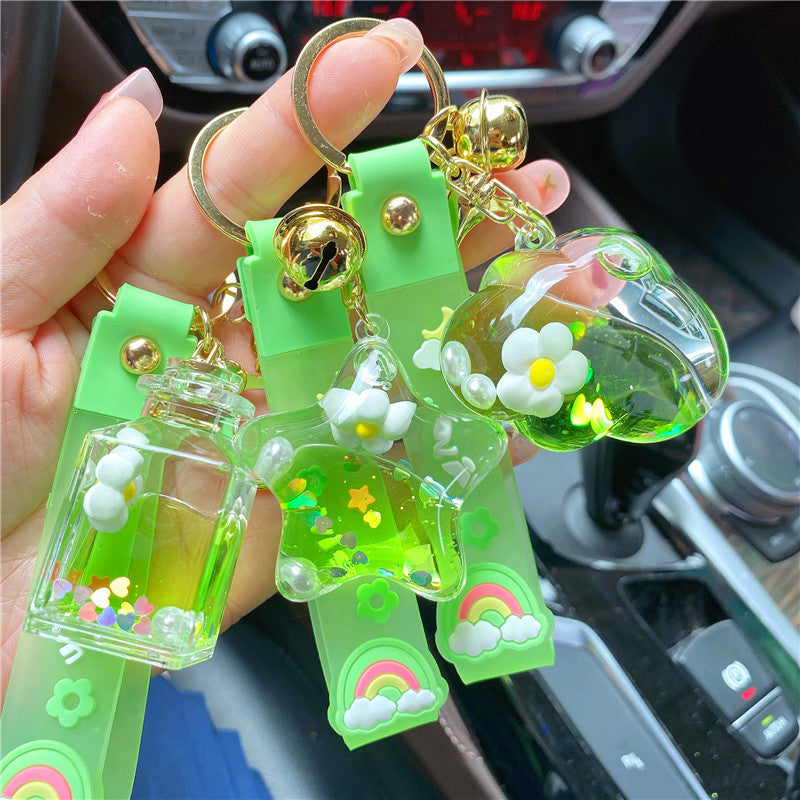 Wholesale Sunflower Floating Bottle Keychains