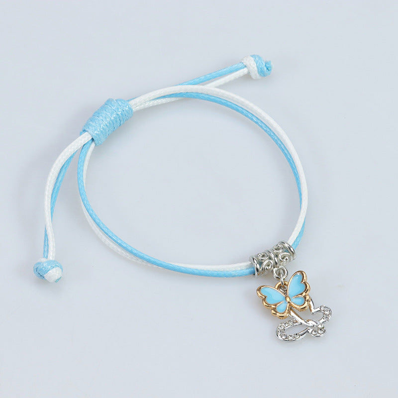 Wholesale Butterfly Flower Pentagram Friendship Braided Bracelet