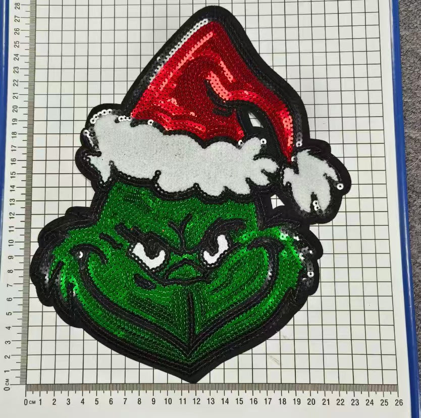 Wholesale Chic Christmas Large Embroidered Patch Iron On Towel Embroidery For Coat DIY Craft Supply