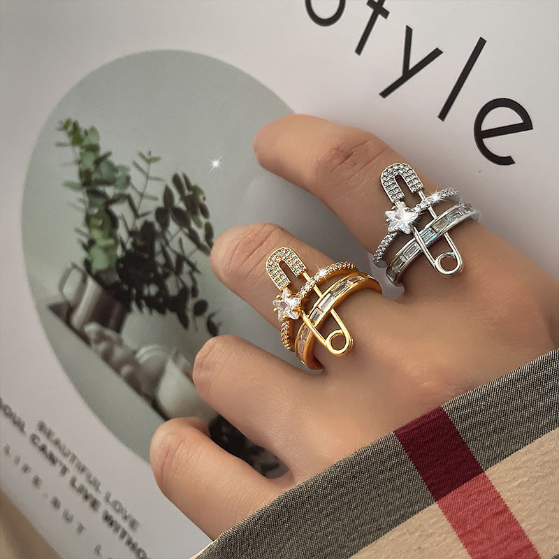 Wholesale Double-layer Pin Open Copper Ring