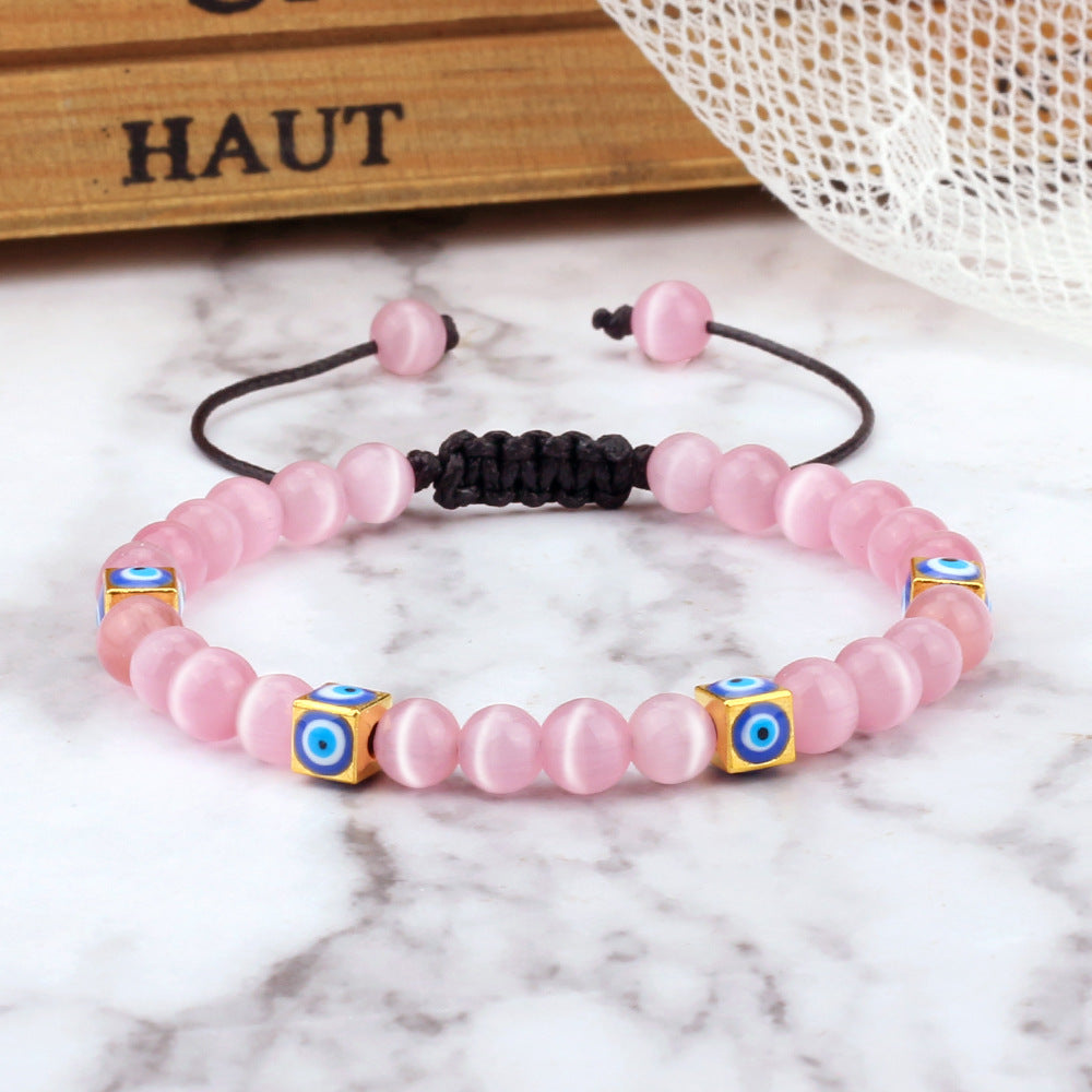 Wholesale Hand woven square Devil' s Eye bracelet