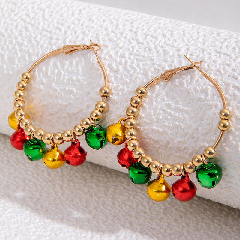 Wholesale Christmas Colorful Bell Alloy Earrings