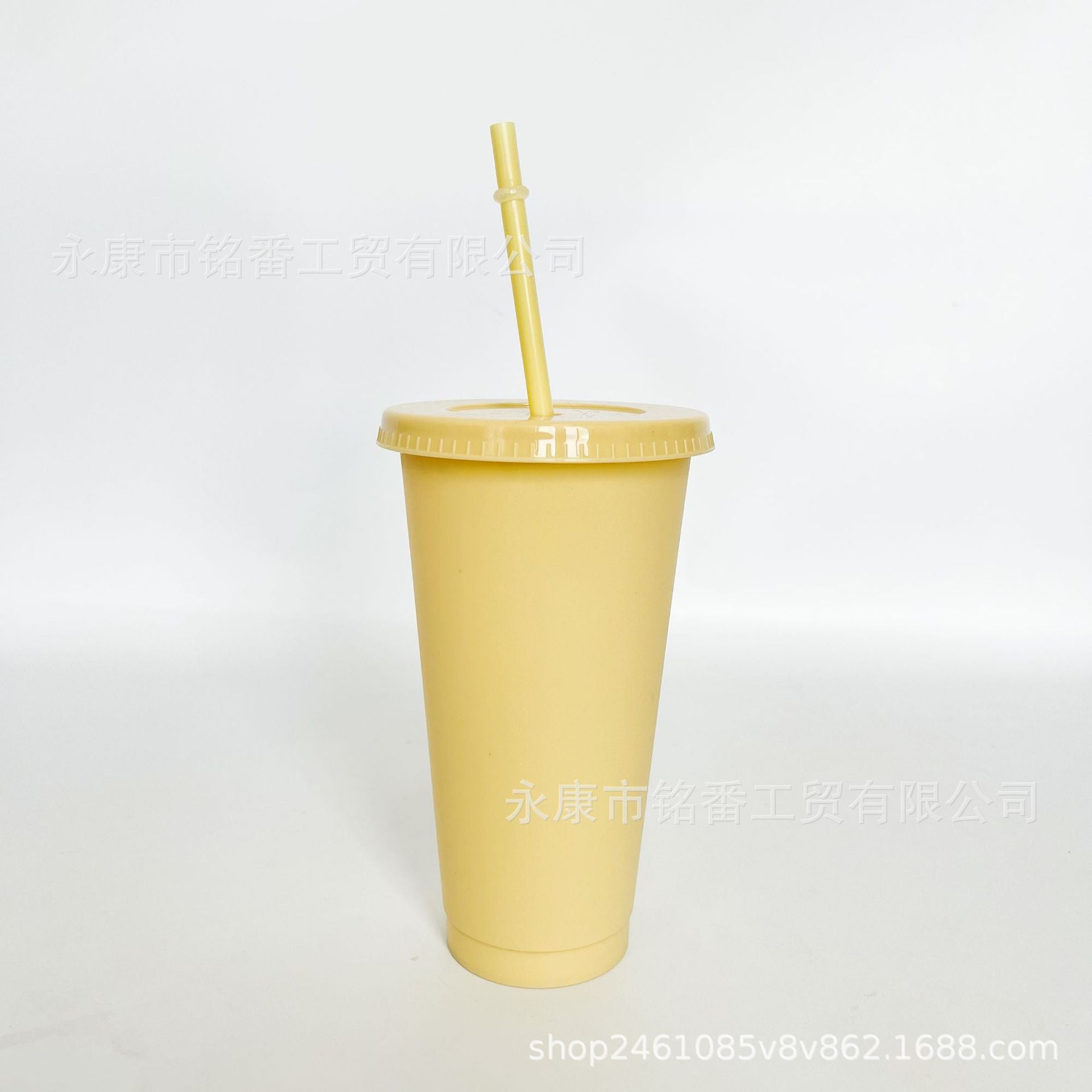 Wholesale 5pcs 24OZ solid color PP plastic large capacity 710ml straw cup