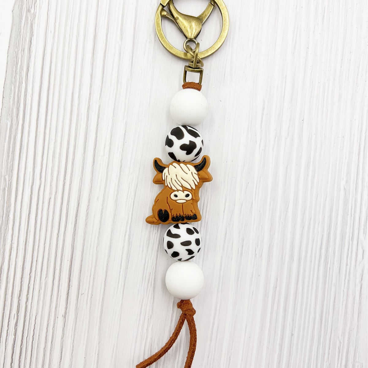 Wholesale Cartoon Western-style yak  Beaded Keychain