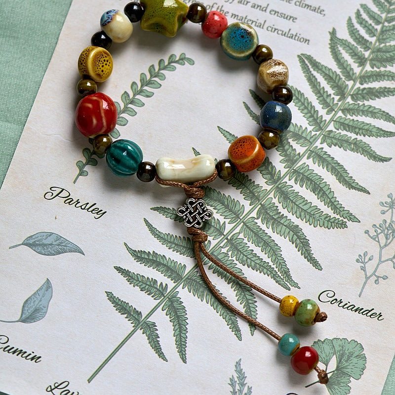 Wholesale Jingdezhen Ceramic Versatile High-end Literary and Ancient Style Bracelet