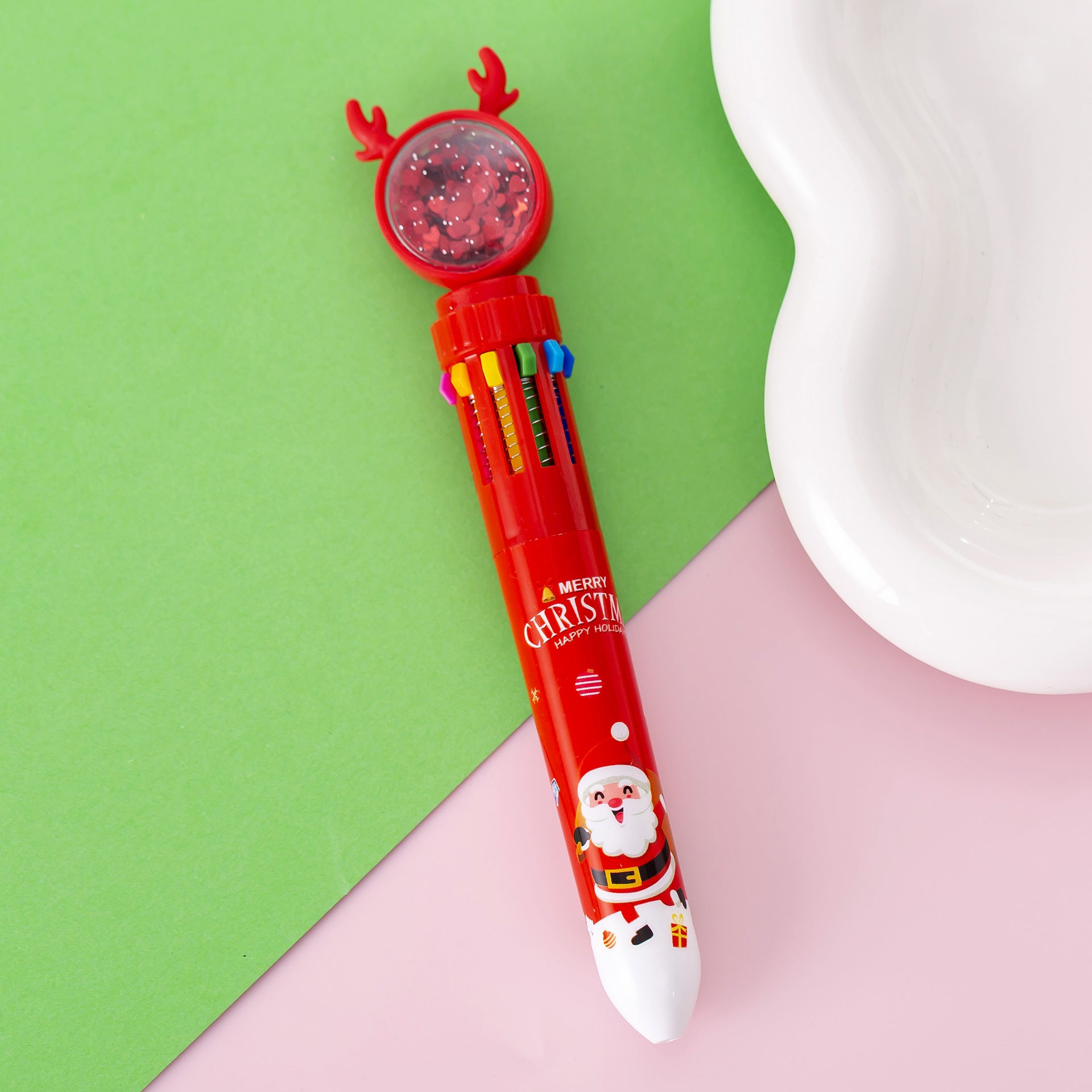 Wholesale Christmas Colorful Plastic Ballpoint Pen