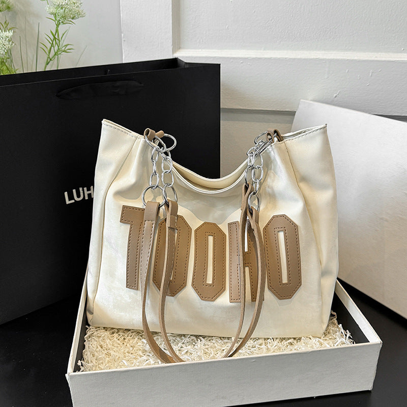 Wholesale Large Capacity Fashion Textured One Shoulder Underarm Letter Bag
