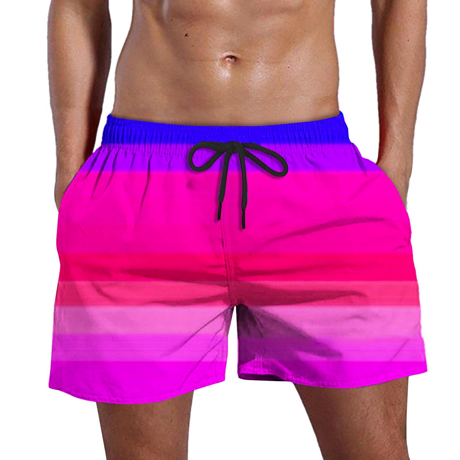 Wholesale Summer Basics Men Solid Color Mesh Beach Pants Swimwear
