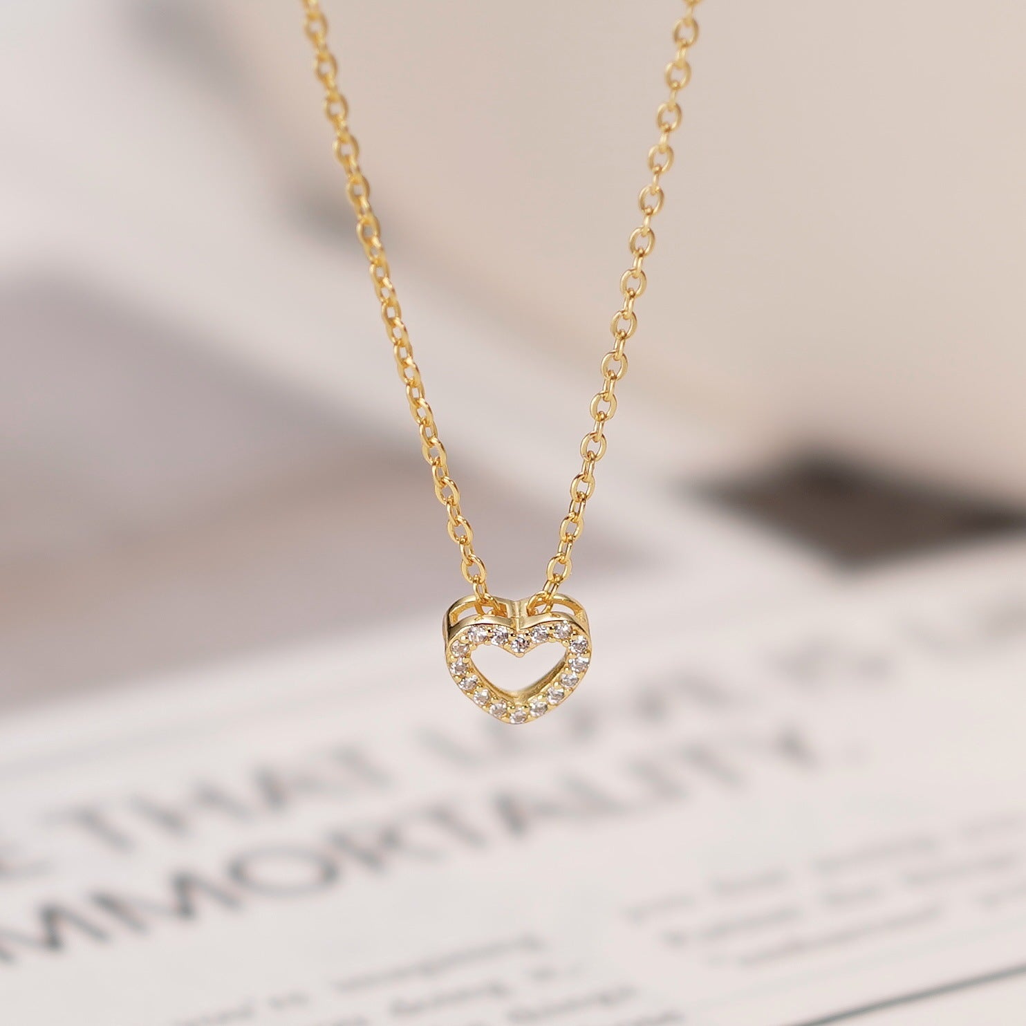 Wholesale S925 Sterling Silver Love Necklace Clavicle Chain