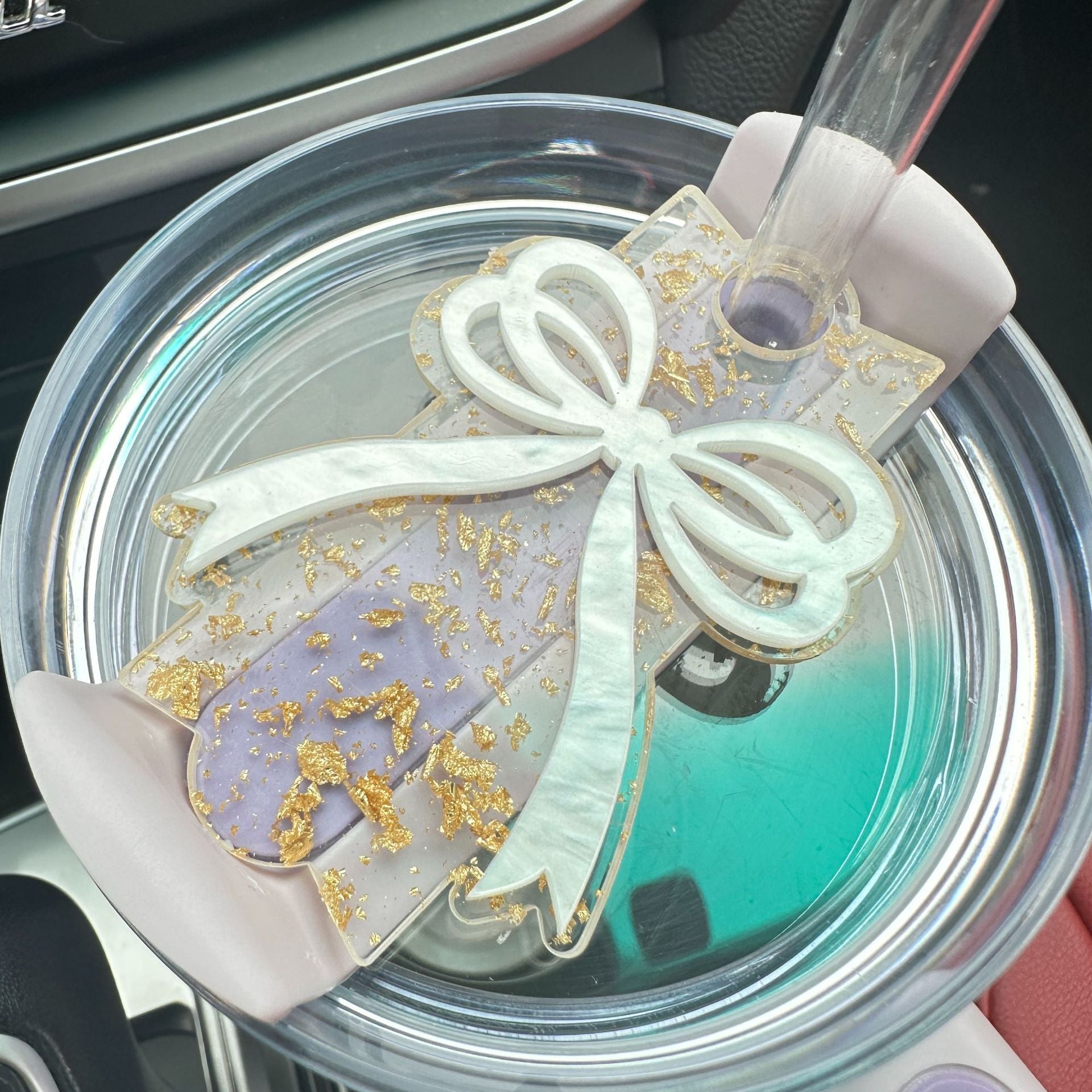 Wholesale Tumbler Tag 40oz Ice Cup Gold Foil Ripple Bow Tag